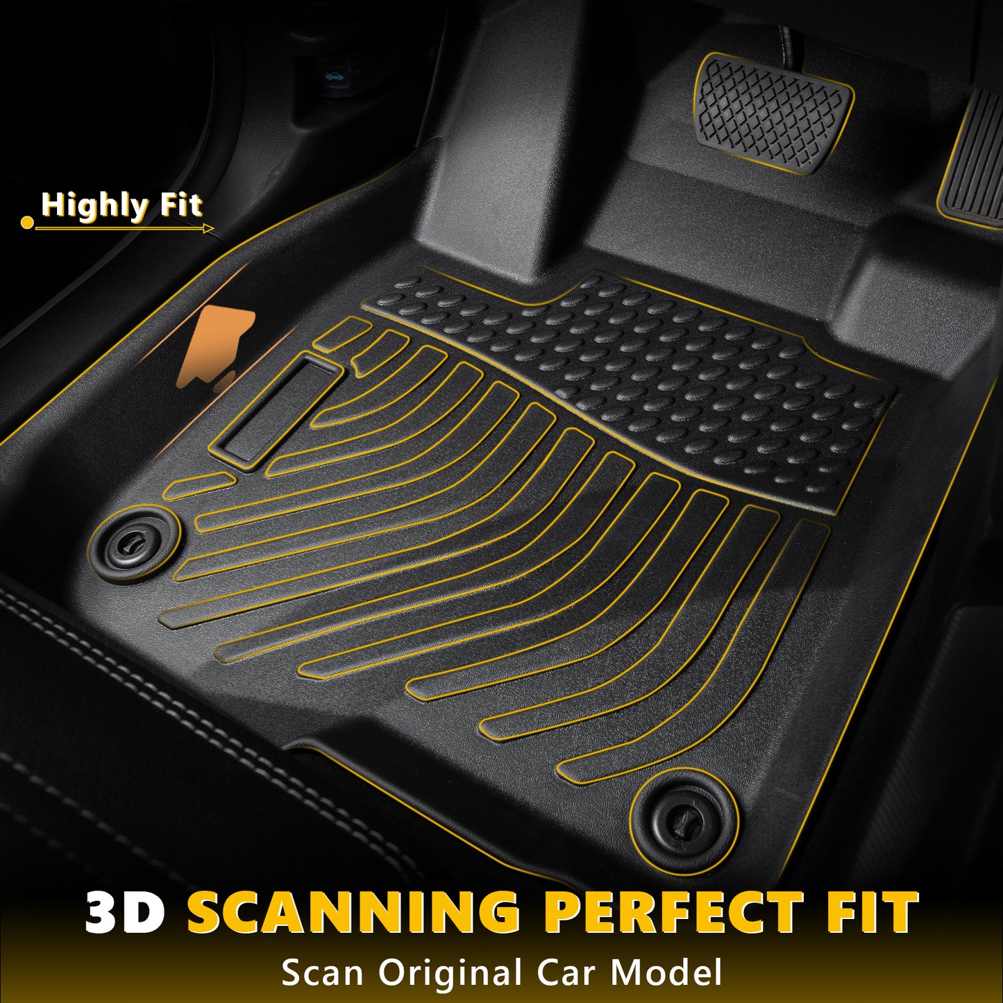 Fit for 2007-2011 Toyota Camry Full Set Floor Mats Waterproof Cargo liner