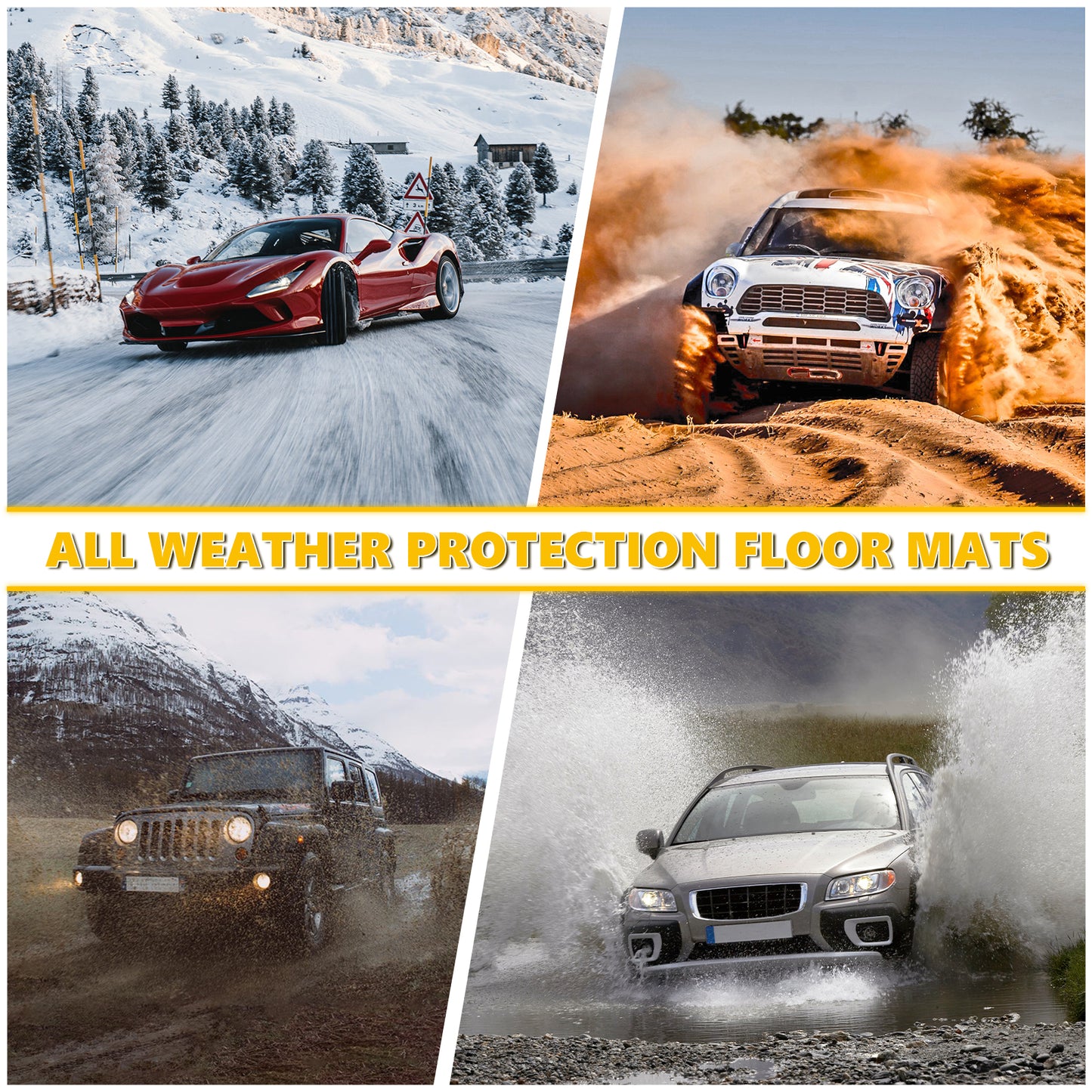 Fit for 2015-2019 Ford Explorer 7 Floor Mats | All Weather TPE Mats