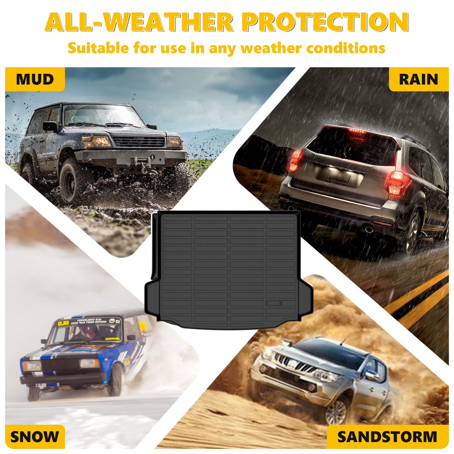 Fit for 2021-2023 Hyundai Santa FE Car Floor Mats All Weather Cargo Liners Accessories 3D TPE Odorless Floor Mat