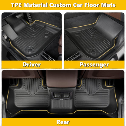 Fit for 2021-2023 Hyundai Santa FE Car Floor Mats All Weather Cargo Liners Accessories 3D TPE Odorless Floor Mat
