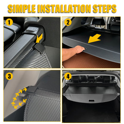 Cargo Cover for 2023-2026 Kia Sportage，Retractable Cargo Cover, Heat Resistant Rear Trunk Shield Shade，Waterproof Canvas