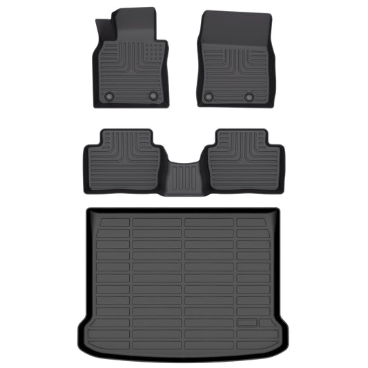 Fit for 2019-2024 Mazda 3 Hatchback Floor Mats Full Set, TPE All-Weather Floor Liners Non-Slip Trunk Mat, Waterproof Accessories Black