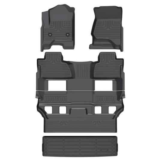 Fit for 2015-2020 GMC Tahoe & Yukon Three Rows Custom Pattern Floor Mats / Cargo / Seatback Mat Full Set