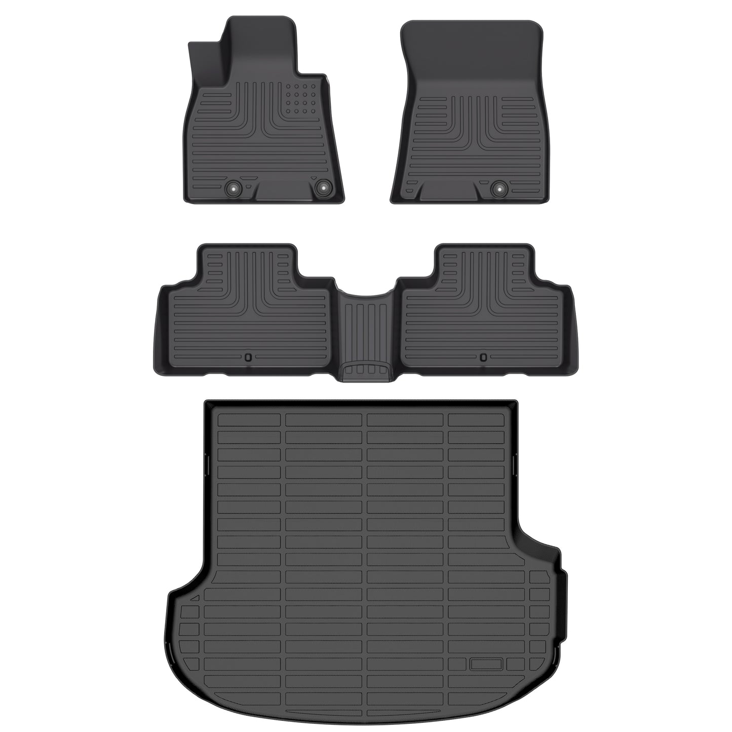 Fit for 2021-2025 Genesis GV80 Floor Mats Full Set TPE All Weather Custom Fit, Front & Rear 4PCS , Heavy Duty, Easy Clean Black