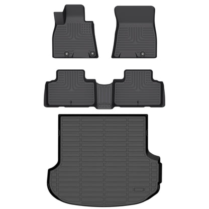 Fit for 2021-2025 Genesis GV80 Floor Mats Full Set TPE All Weather Custom Fit, Front & Rear 4PCS , Heavy Duty, Easy Clean Black
