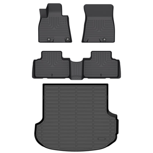 Fit for 2021-2025 Genesis GV80 Floor Mats Full Set TPE All Weather Custom Fit, Front & Rear 4PCS , Heavy Duty, Easy Clean Black