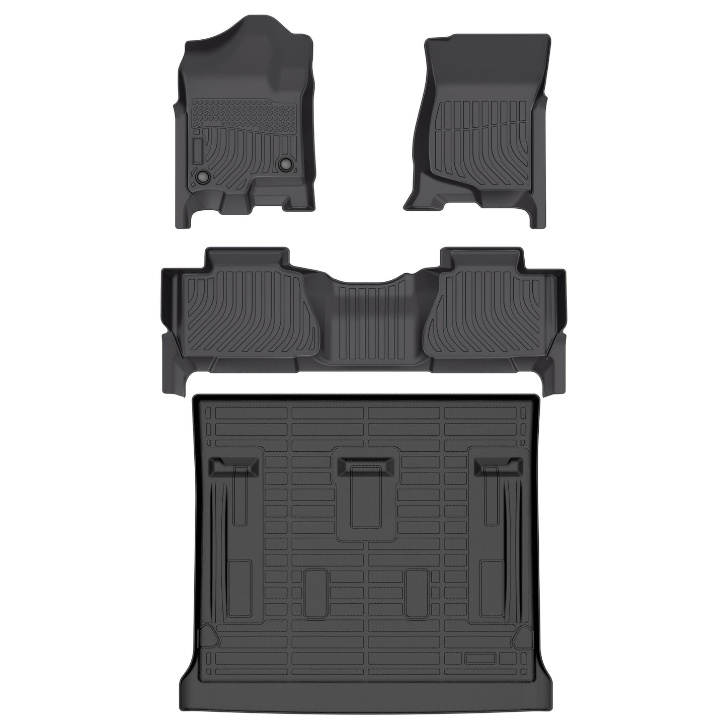 Fit for 2007-2014 Chevrolet Tahoe Floor Mats Full Set Waterproof Anti-Slip Cargo Liner Trunk Mat