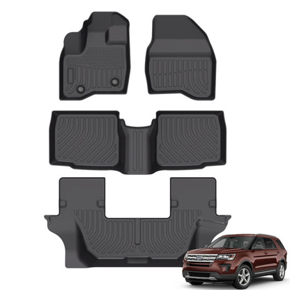Fit for 2011-2014 Ford Explorer 7 Seats Bench Floor Mats | All Weather TPE Mats