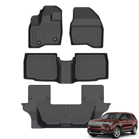 Fit for 2011-2014 Ford Explorer 7 Seats Bench Floor Mats | All Weather TPE Mats