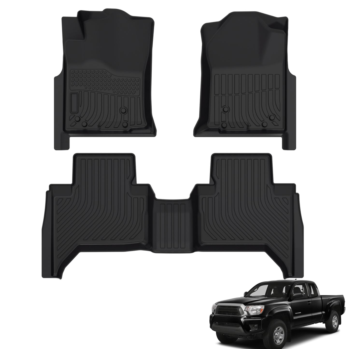 Fit for 2005-2015 Toyota Tacoma Floor Mats | All Weather TPE Mats
