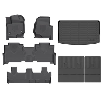Fit for 2021-2024 Ford Expedition Max Bench 8 Custom Pattern Full Set All Weather Protection 3 Rows Car Floor Liners with Cargo Liners Covering The backrest Accessories