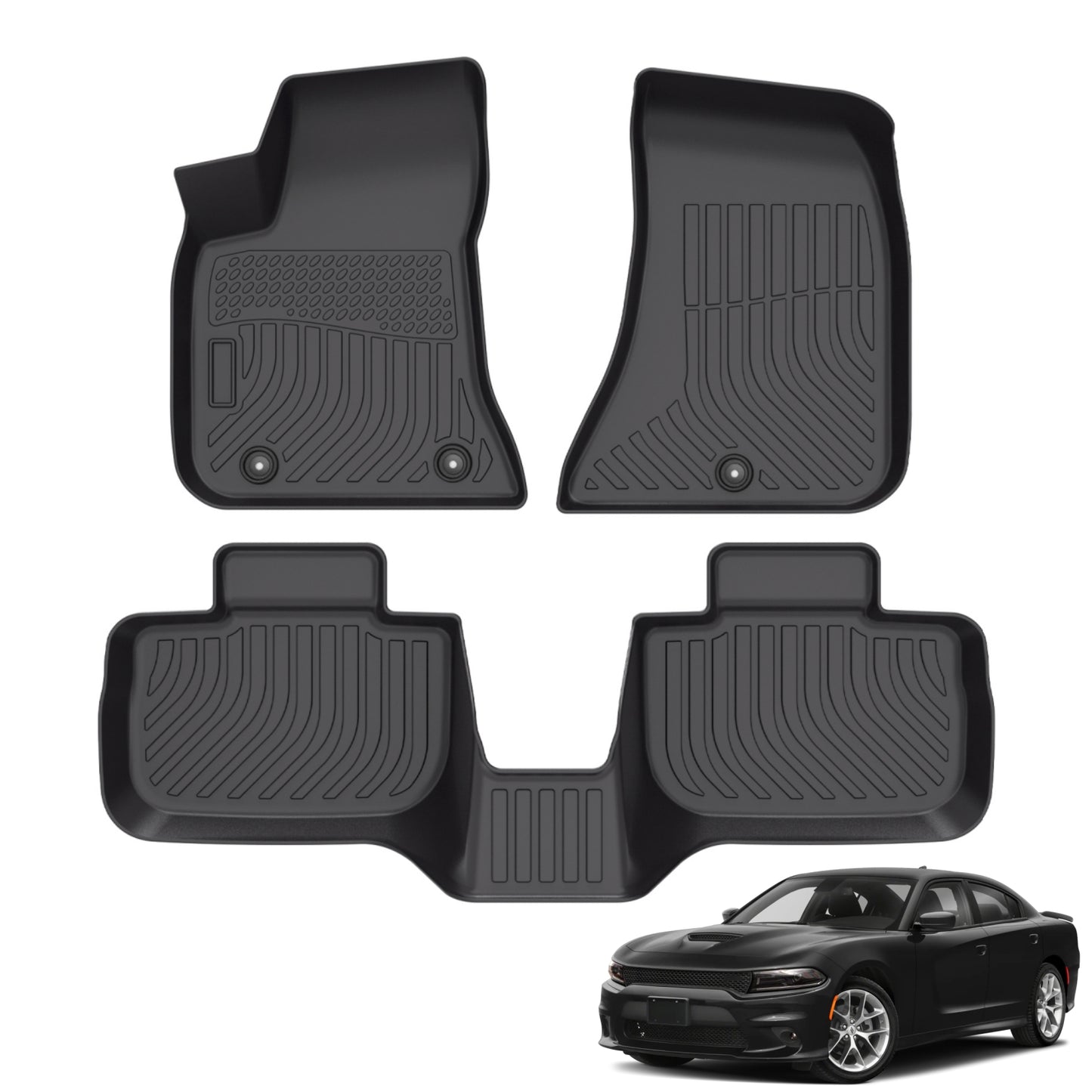 Fit for 2011-2014 Dodge Charger RWD Floor Mats | All Weather TPE Mats