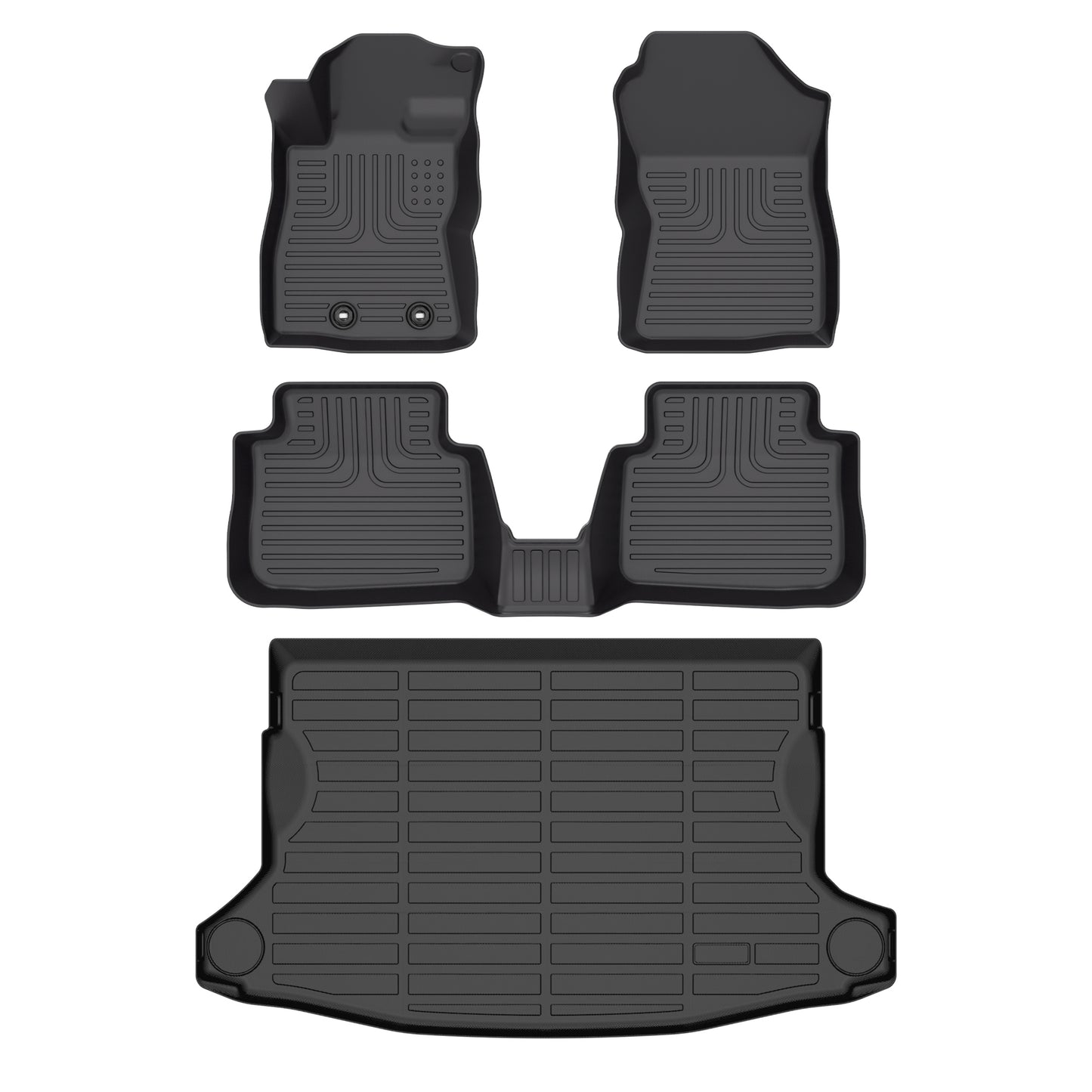 Fit for 2024-2025 Subaru Crosstrek Floor Mats Full Set ，All-Weather Pet & Child-Friendly Accessories，TPE Car Mats