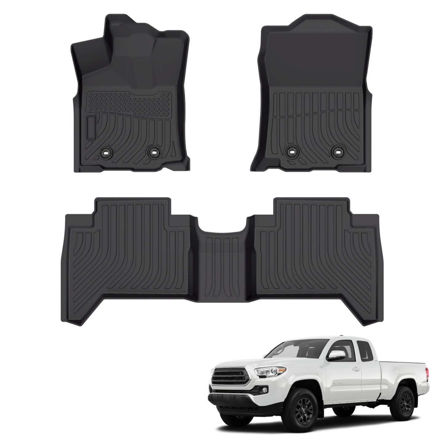 Fit for 2018-2023 Toyota Tacoma Floor Mats | All Weather TPE Mats