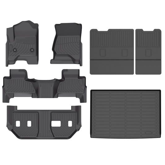 Fit for 2015-2020 Chevrolet Suburban & Yukon XL Three Rows Custom Pattern Floor Mats / Cargo / Seatback Mat Full Set