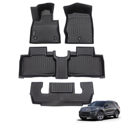 Fit for 2020-2025 Ford Explorer 6 Floor Mats | All Weather TPE Mats