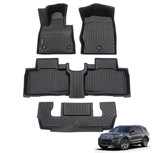 Fit for 2020-2025 Ford Explorer 6 Floor Mats | All Weather TPE Mats