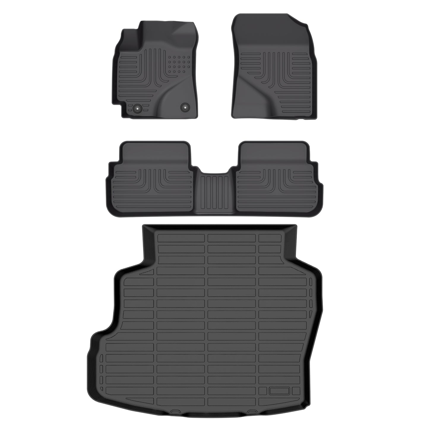 Fit for 2009-2013 Toyota Corolla Floor Mats Full Set All Weather Protection TPE Heavy Automotive Floor Liners 1st & 2nd Row Accessories, Black