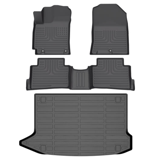 Fit for 2018-2023 Hyundai Kona Full Set All Weather Interior Car Accessories, TPE Tech Rubber Black Front Rear Liners