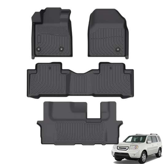 Fit for 2009-2015 Honda Pilot Floor Mats | All Weather TPE Mats